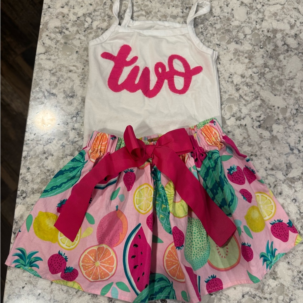 Two-itti Fruity Print Toddler outfit